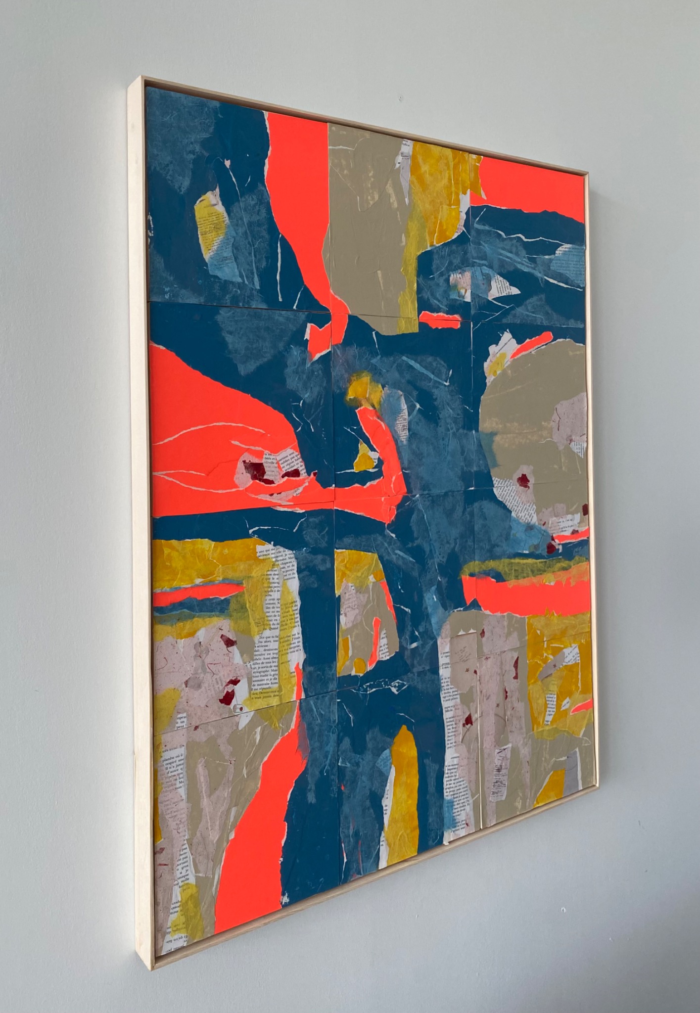 Somewhere in the Sky, a framed mixed-media work by Mahsa Jeff